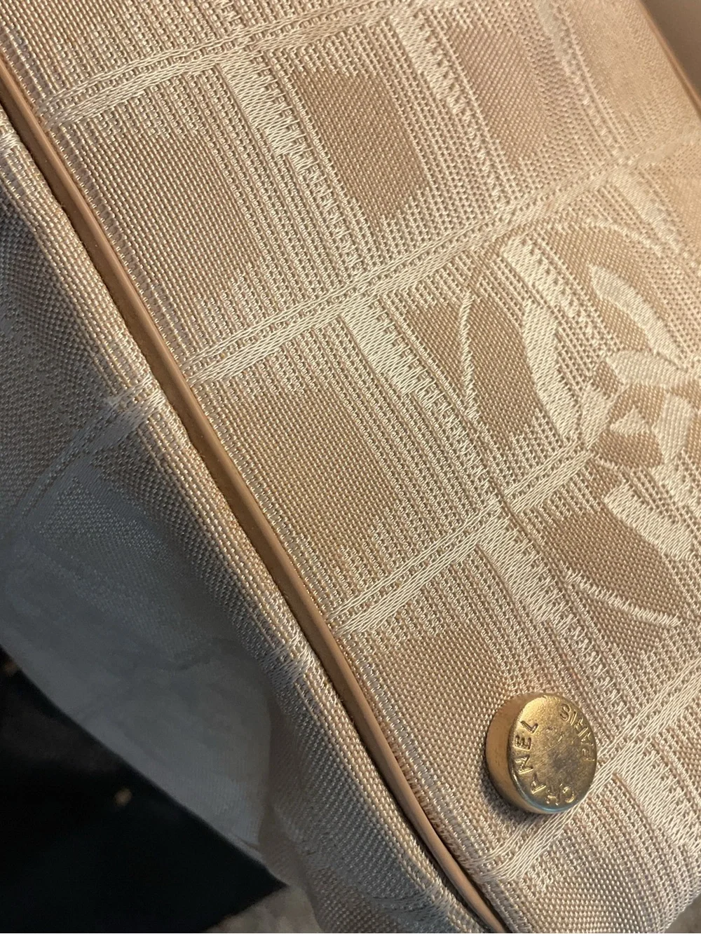 CHANEL 2003 TRAVEL LINE BEIGE BOWLER BAG